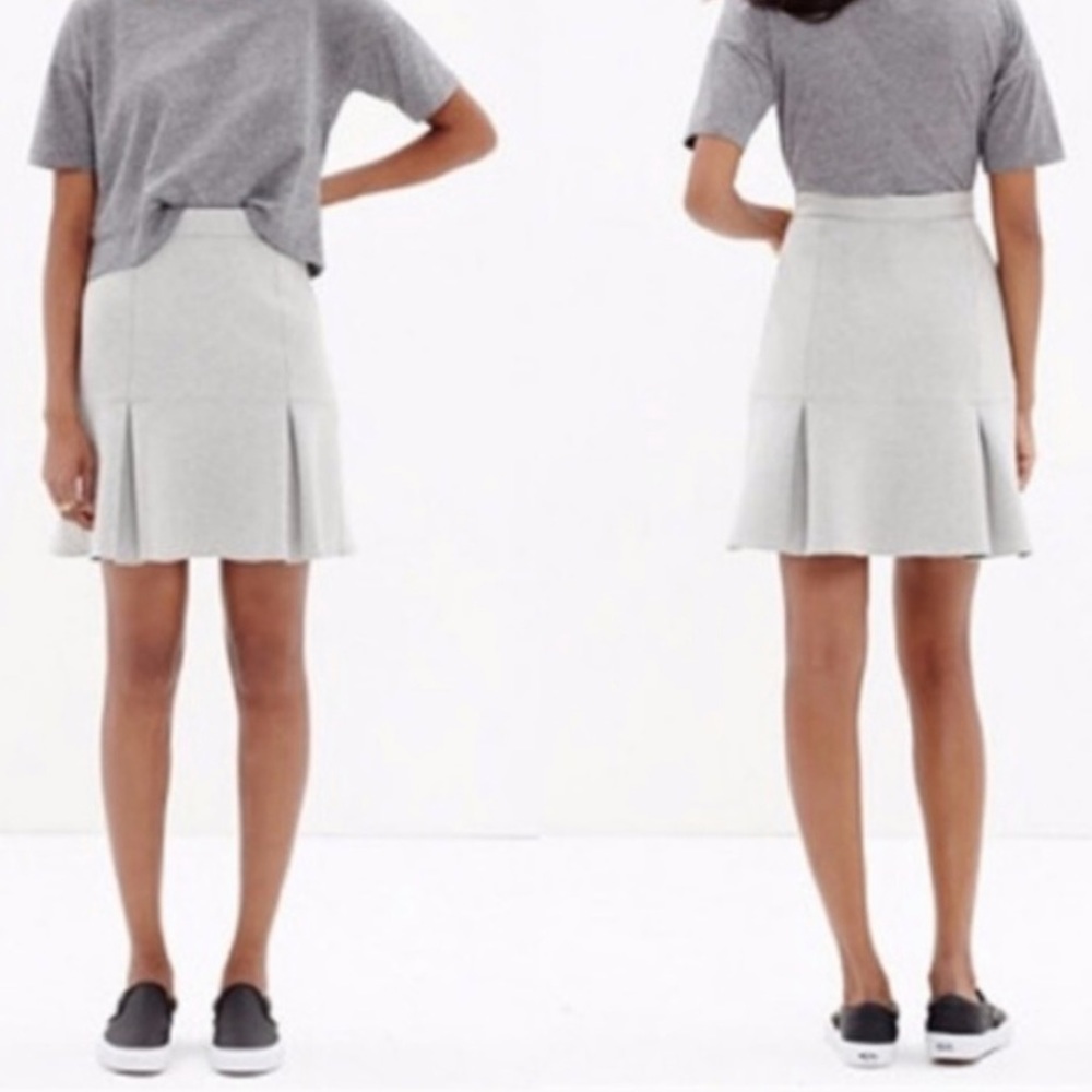 Madewell Light Grey Scuba Skirt Sz 4 EUC